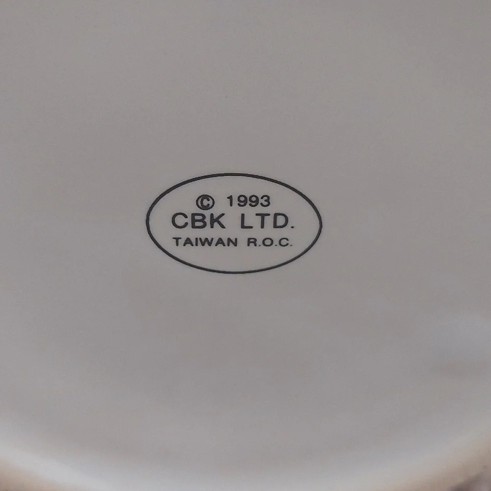 CBK LTD. White Ceramic Teapot with Colorful Nature Design NIB